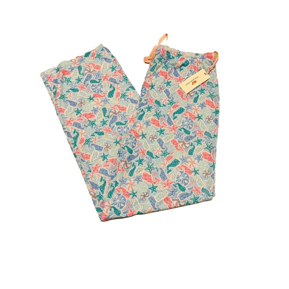 Vineyard Vines Girls XL Lounge Pants Cookie Whale Blue PJ Pajama Winter, NWT